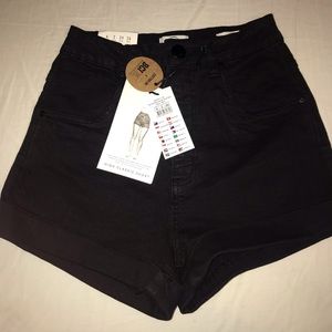 NEW Cotton On Super High Waist Black Denim Shorts